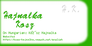 hajnalka kosz business card